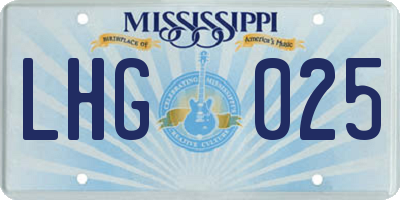 MS license plate LHG025