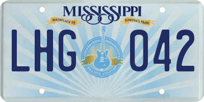 MS license plate LHG042