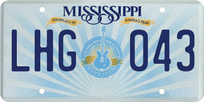 MS license plate LHG043
