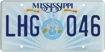 MS license plate LHG046