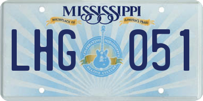 MS license plate LHG051