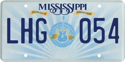 MS license plate LHG054