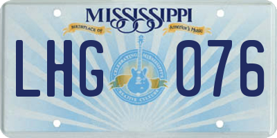 MS license plate LHG076