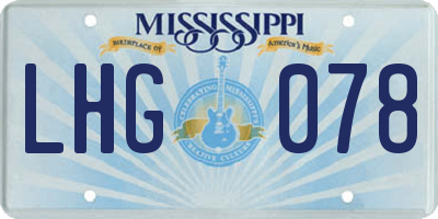MS license plate LHG078