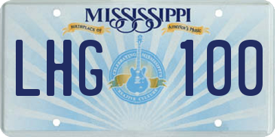 MS license plate LHG100