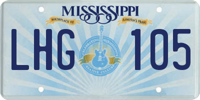 MS license plate LHG105