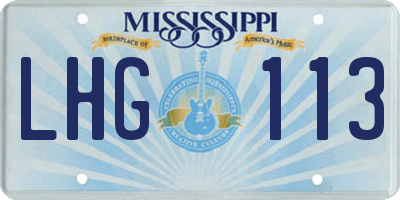 MS license plate LHG113