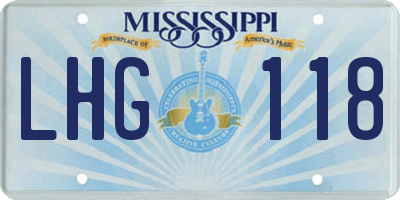 MS license plate LHG118