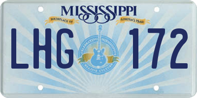 MS license plate LHG172