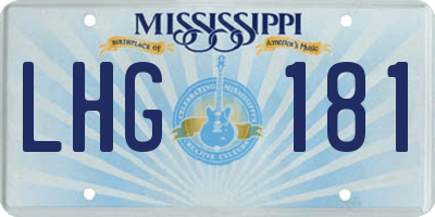 MS license plate LHG181