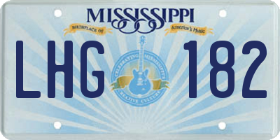 MS license plate LHG182
