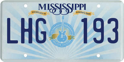 MS license plate LHG193