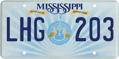 MS license plate LHG203
