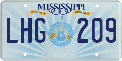 MS license plate LHG209