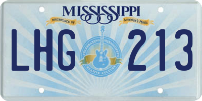 MS license plate LHG213