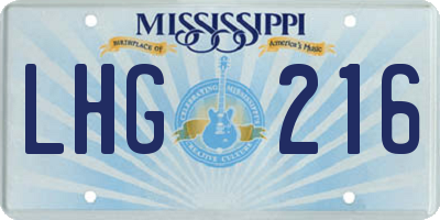 MS license plate LHG216