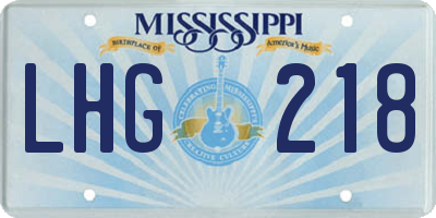 MS license plate LHG218