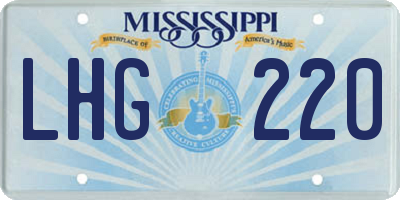 MS license plate LHG220