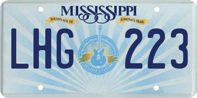 MS license plate LHG223