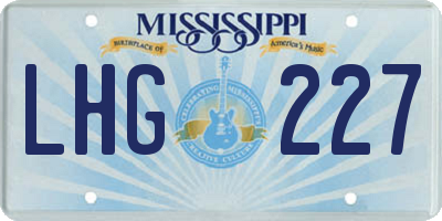 MS license plate LHG227