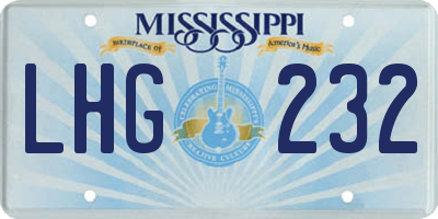 MS license plate LHG232