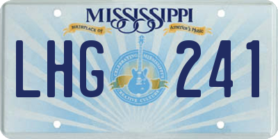 MS license plate LHG241
