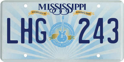 MS license plate LHG243