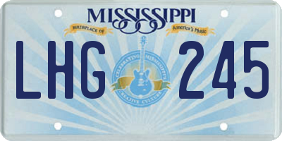 MS license plate LHG245