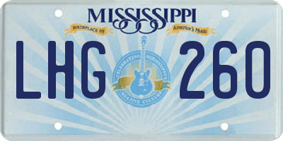 MS license plate LHG260