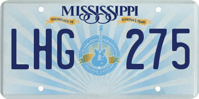 MS license plate LHG275