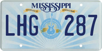 MS license plate LHG287