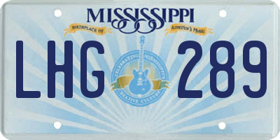 MS license plate LHG289