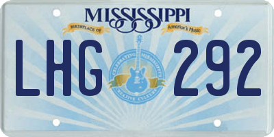 MS license plate LHG292