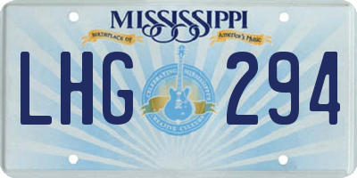 MS license plate LHG294