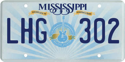 MS license plate LHG302