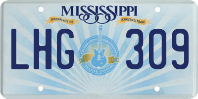 MS license plate LHG309