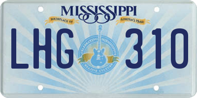 MS license plate LHG310
