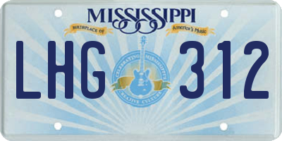 MS license plate LHG312
