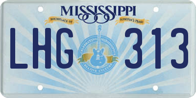 MS license plate LHG313
