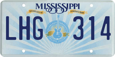 MS license plate LHG314