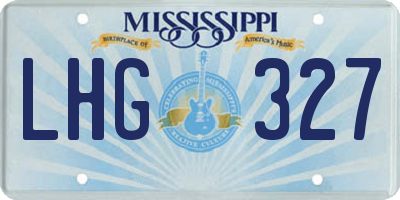 MS license plate LHG327