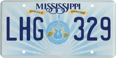 MS license plate LHG329