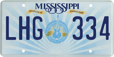 MS license plate LHG334
