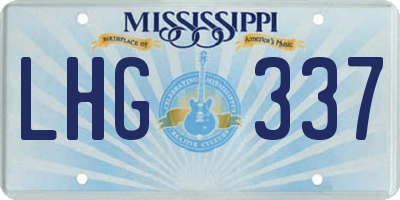 MS license plate LHG337
