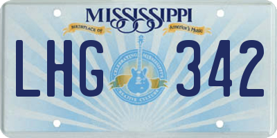 MS license plate LHG342