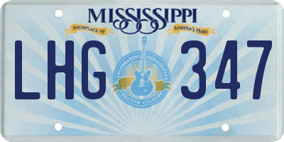 MS license plate LHG347
