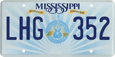 MS license plate LHG352