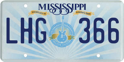 MS license plate LHG366