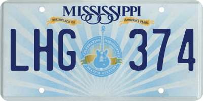 MS license plate LHG374