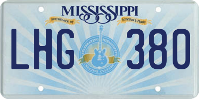 MS license plate LHG380